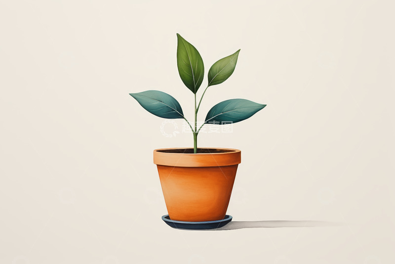 高清大图下载【趣麦麦图】盆栽绿植插画素材