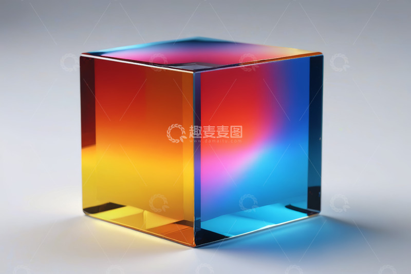 高清大图下载【趣麦麦图】彩色透明立方体静物