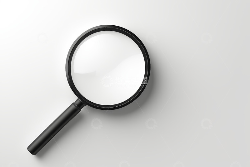 高清大图下载【趣麦麦图】白色背景上的黑色放大镜