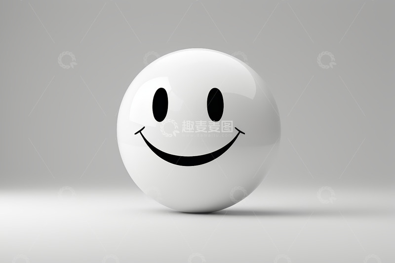 高清大图下载【趣麦麦图】白色笑脸符号球体