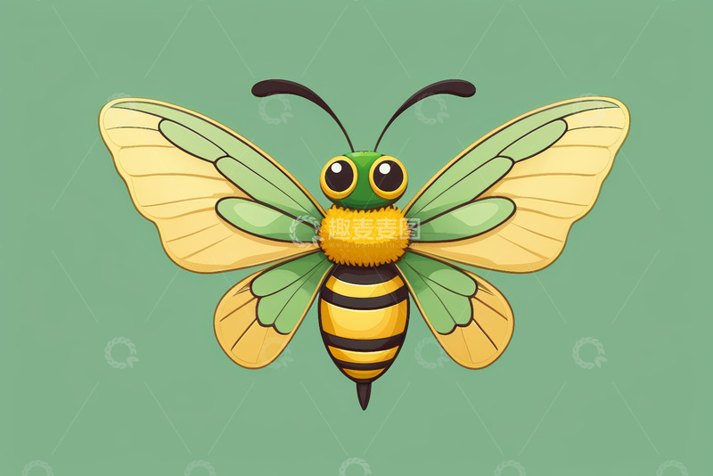 高清大图下载【趣麦麦图】卡通昆虫蜜蜂插画素材