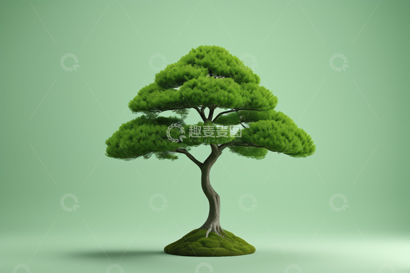 高清大图下载【趣麦麦图】绿色单棵树木素材