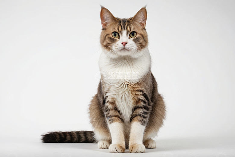 坐姿端正的宠物猫特写