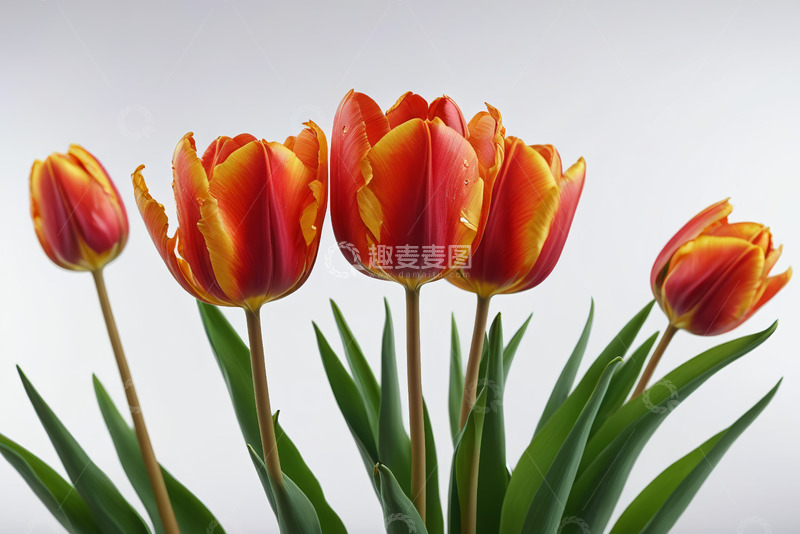 高清大图下载【趣麦麦图】红黄相间郁金香特写