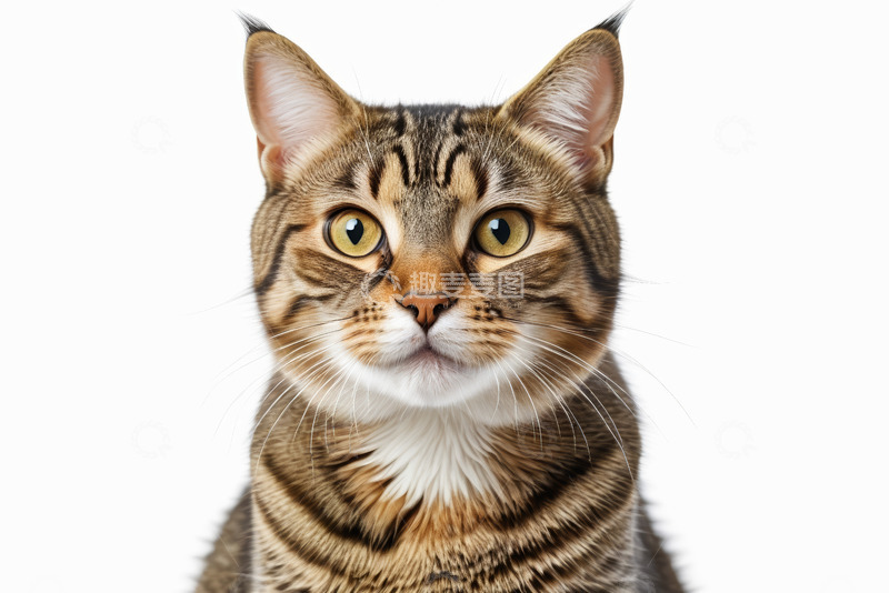 高清大图下载【趣麦麦图】虎斑猫正面特写