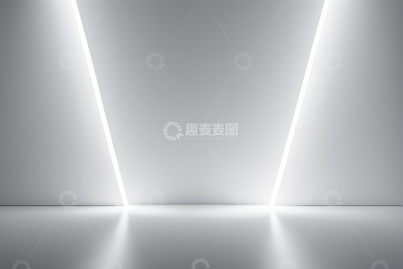 高清大图下载【趣麦麦图】现代白色背景光带场景