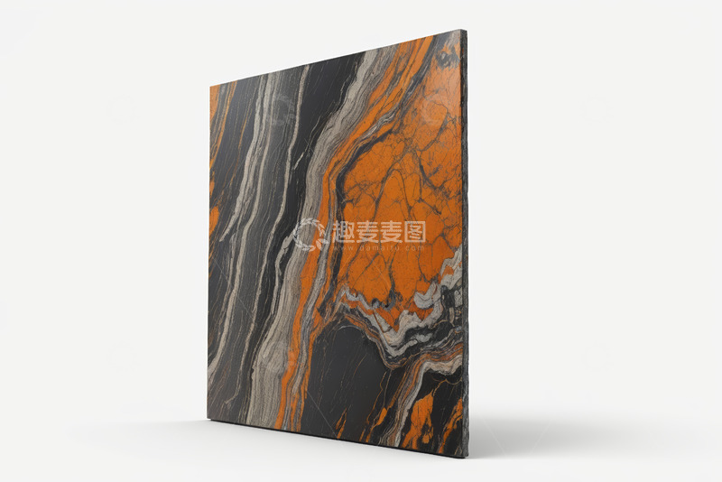 高清大图下载【趣麦麦图】橙黑纹理大理石板材