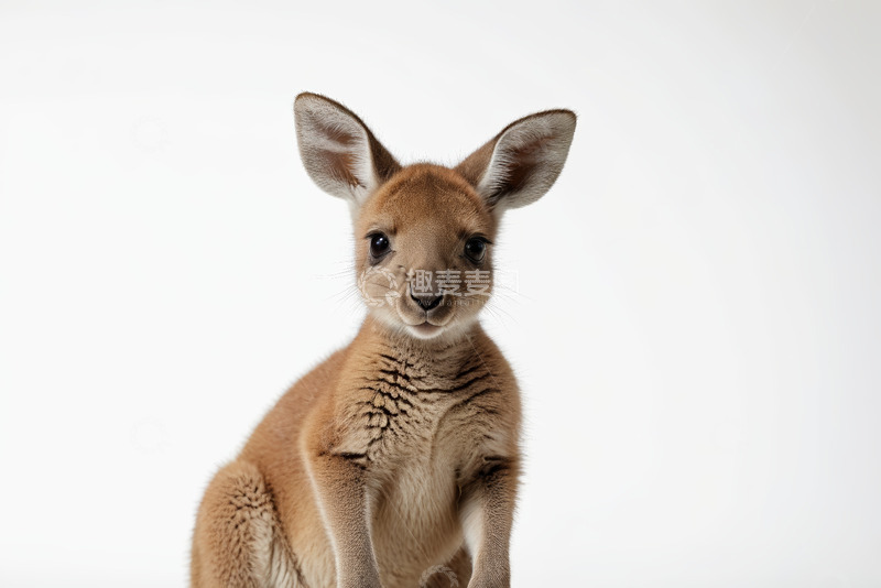 高清大图下载【趣麦麦图】站立的幼年袋鼠特写