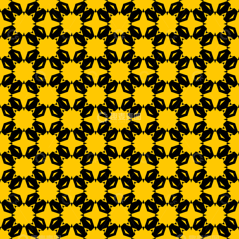 源文件下载【趣麦麦图】黄黑几何花纹背景图669