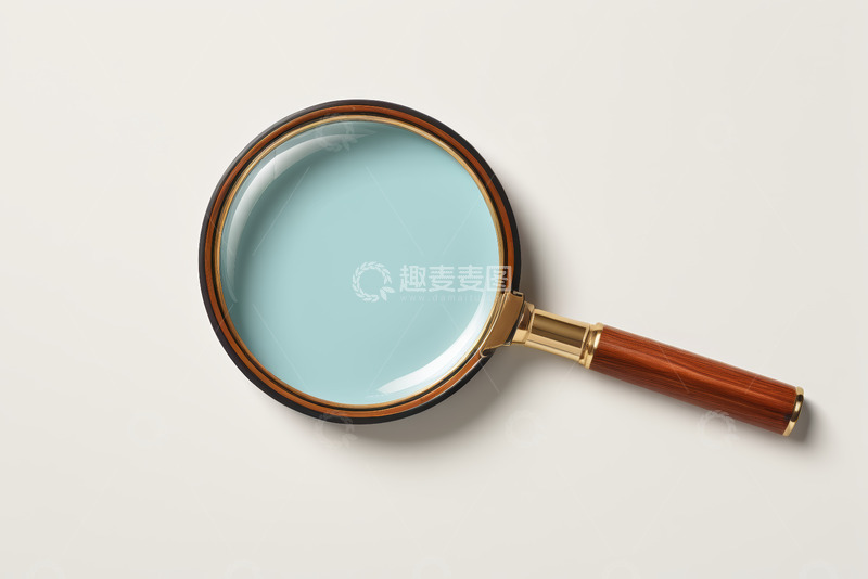 高清大图下载【趣麦麦图】木质手柄放大镜特写