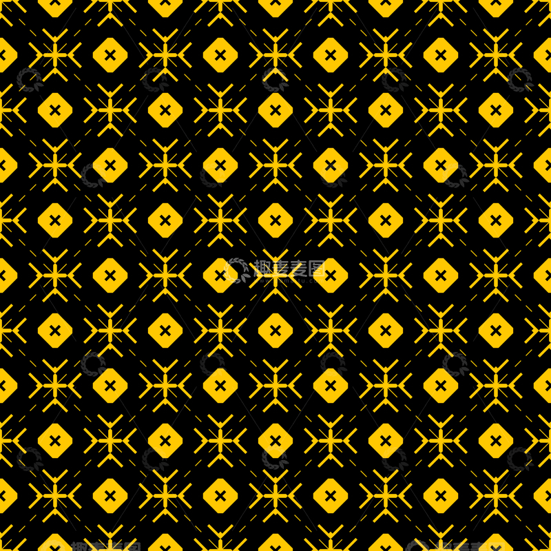 源文件下载【趣麦麦图】黄黑几何花纹背景图657