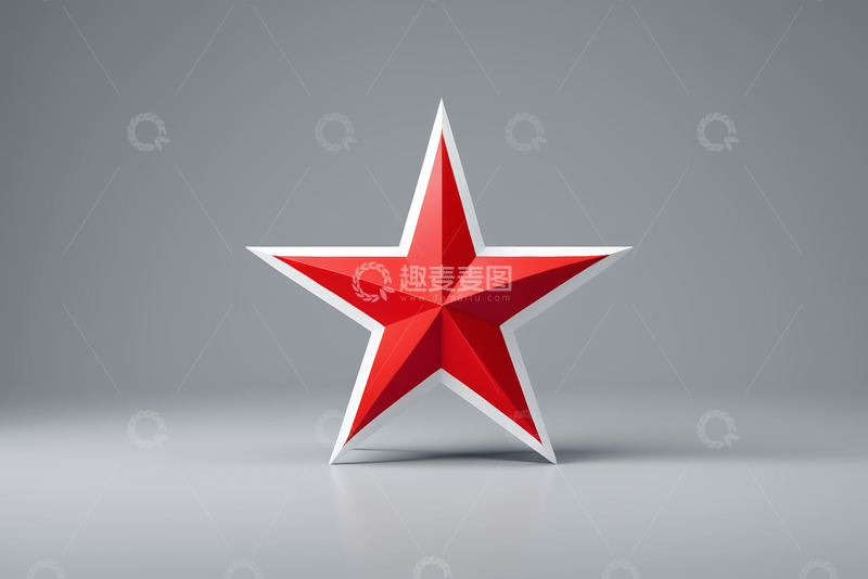 高清大图下载【趣麦麦图】红色立体五角星素材