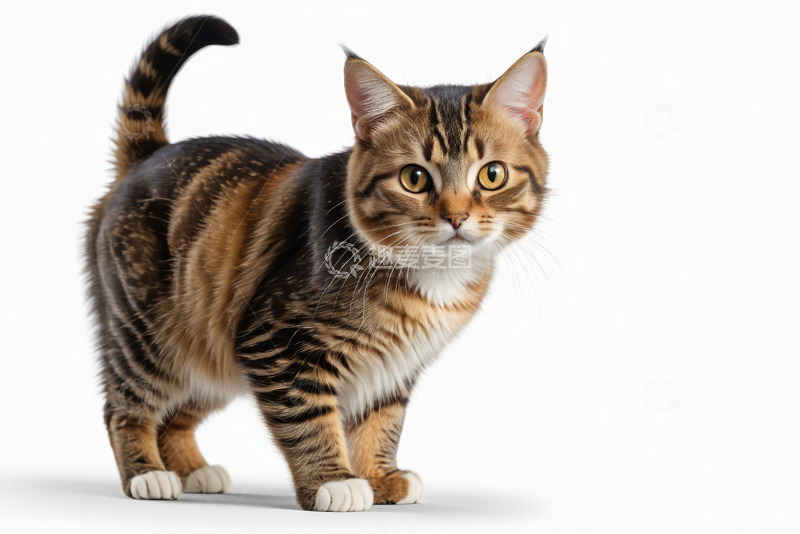 高清大图下载【趣麦麦图】站立的花纹猫特写