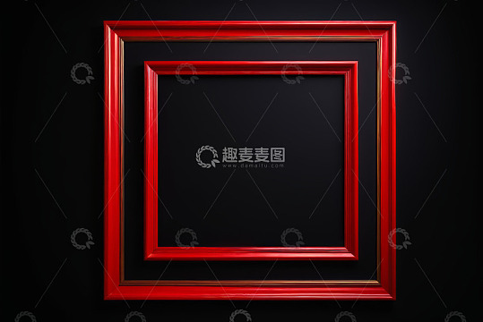 黑色背景红色装饰画框架
