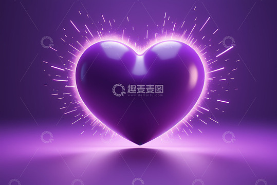 紫色爱心抽象设计素材
