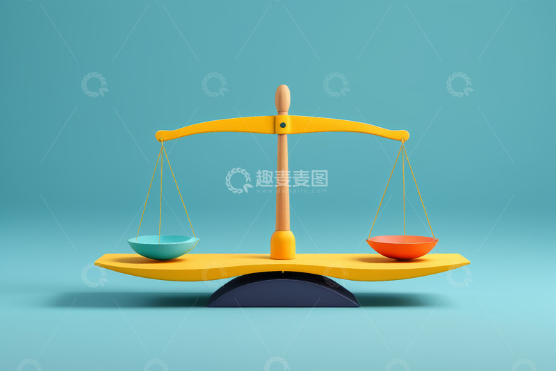 高清大图下载【趣麦麦图】彩色天平秤平衡场景