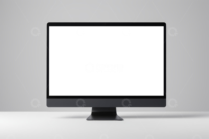 高清大图下载【趣麦麦图】黑色电脑显示器白色屏幕画面