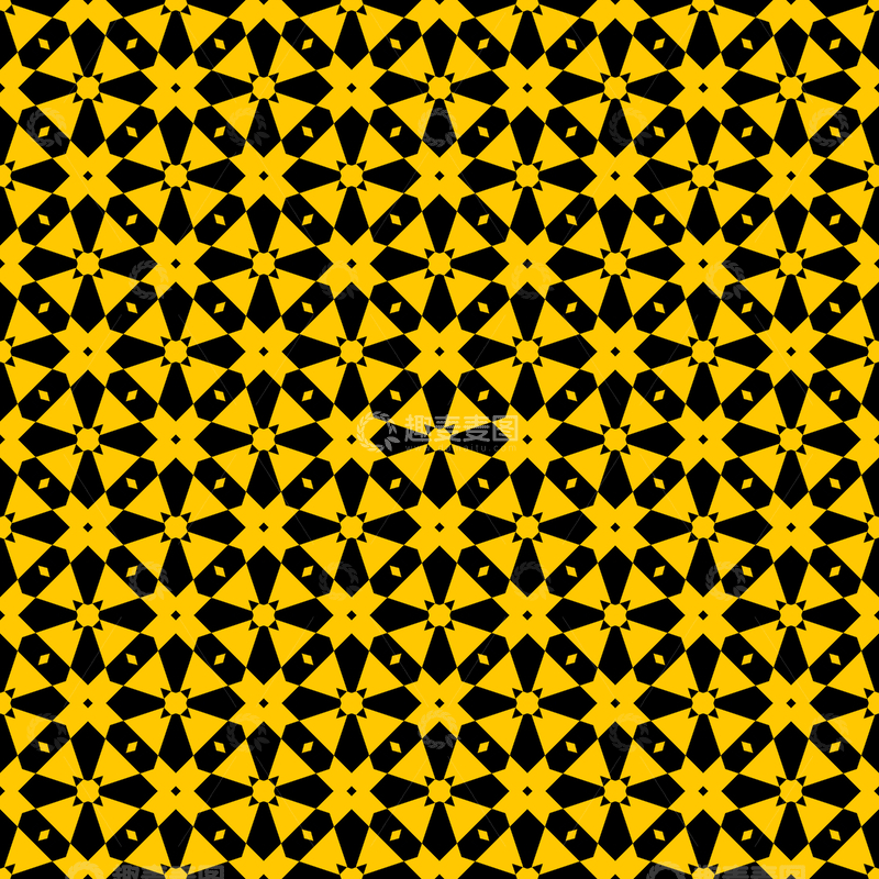 源文件下载【趣麦麦图】黄黑几何花纹背景图676