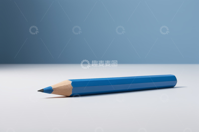 高清大图下载【趣麦麦图】蓝色铅笔静物特写