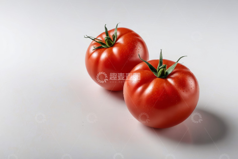 高清大图下载【趣麦麦图】两个新鲜红色番茄静物