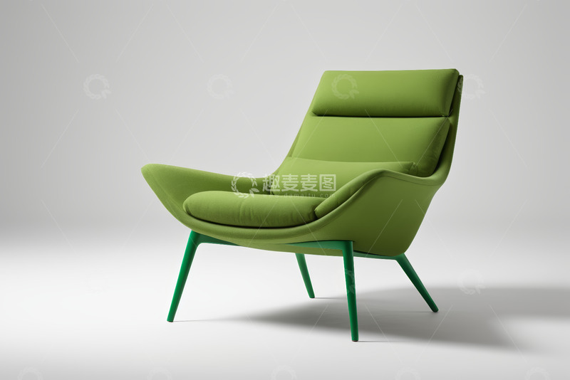 高清大图下载【趣麦麦图】现代绿色扶手椅设计素材