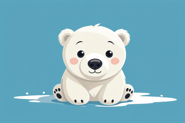 卡通北极熊坐姿形象素材