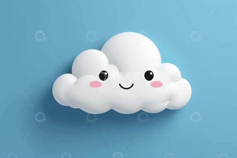 高清大图下载【趣麦麦图】卡通笑脸云朵图案素材
