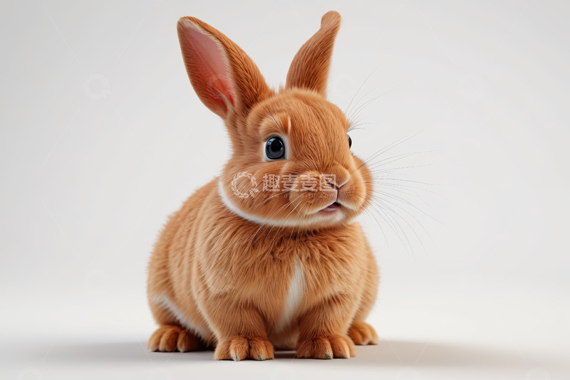 高清大图下载【趣麦麦图】可爱棕色兔子特写