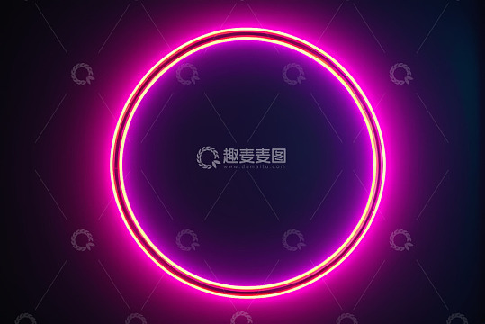 紫色发光霓虹圆环背景