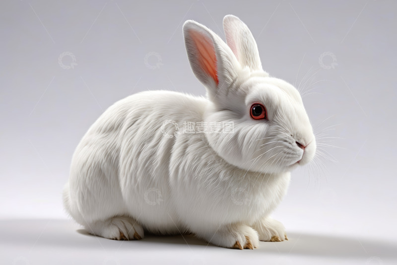高清大图下载【趣麦麦图】白色宠物兔特写