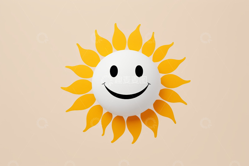 高清大图下载【趣麦麦图】卡通笑脸太阳图案素材