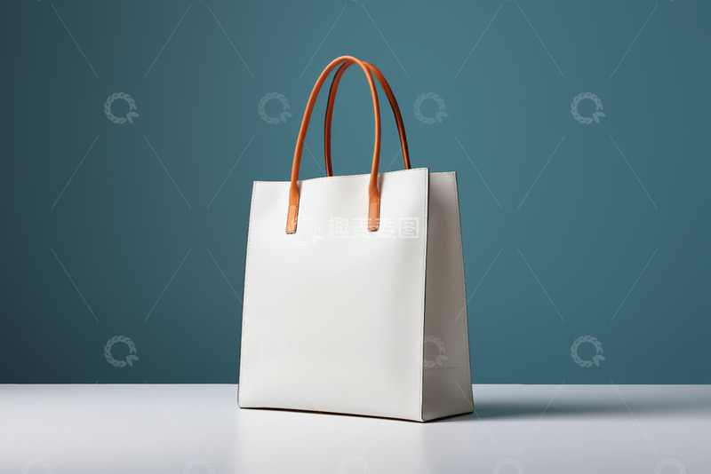 高清大图下载【趣麦麦图】白色手提包静物展示