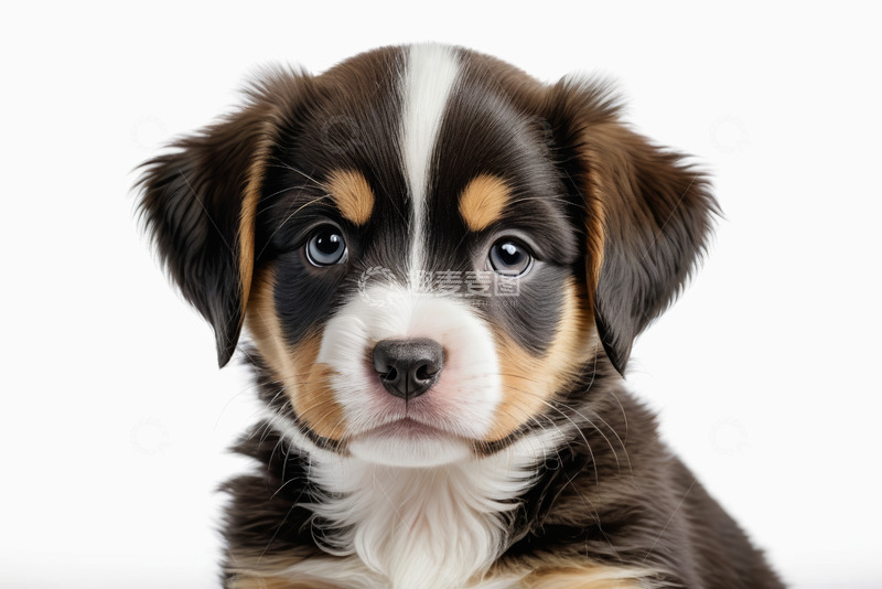 高清大图下载【趣麦麦图】可爱三色小狗特写