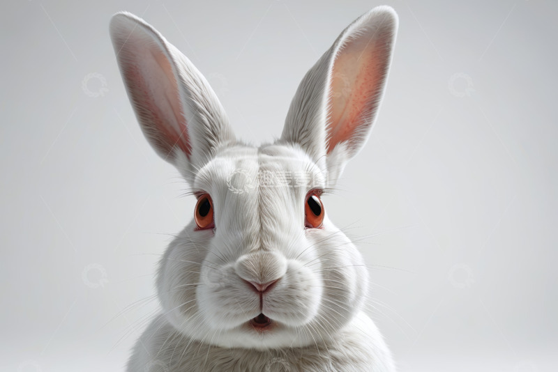 高清大图下载【趣麦麦图】白色兔子特写