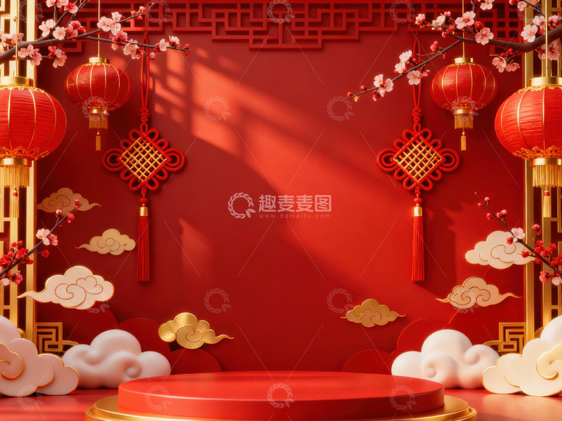 高清大图下载【趣麦麦图】新年元旦春节背景_普屏301