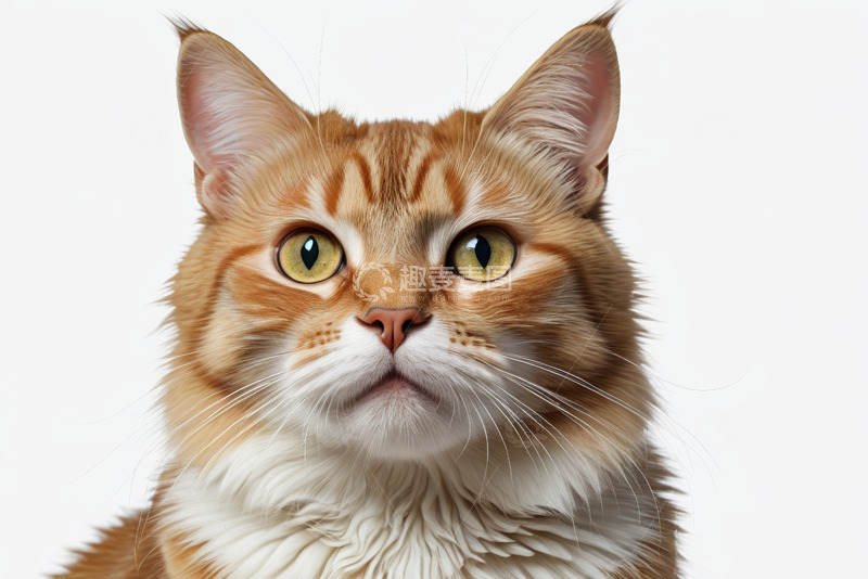 高清大图下载【趣麦麦图】橘色长毛猫特写