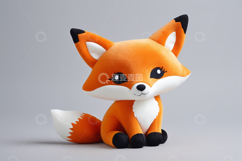 高清大图下载【趣麦麦图】可爱橙色狐狸毛绒玩具