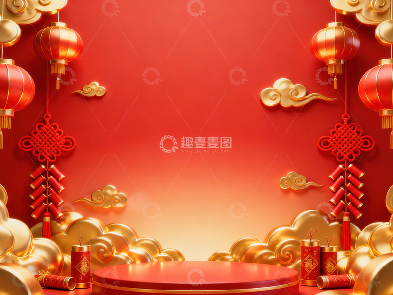 高清大图下载【趣麦麦图】新年元旦春节背景_普屏305