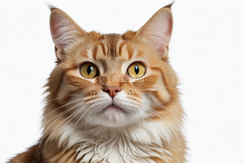 高清大图下载【趣麦麦图】橘色长毛猫特写