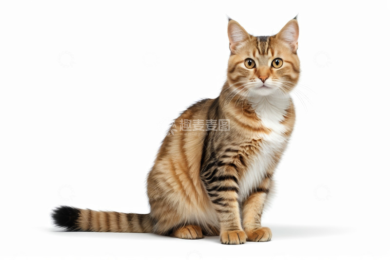 高清大图下载【趣麦麦图】坐立的虎斑猫