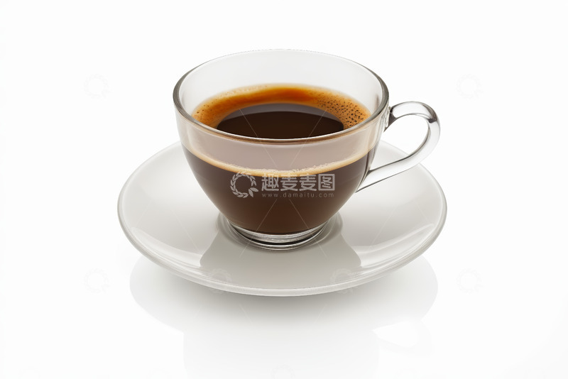 高清大图下载【趣麦麦图】透明玻璃杯中盛放的咖啡