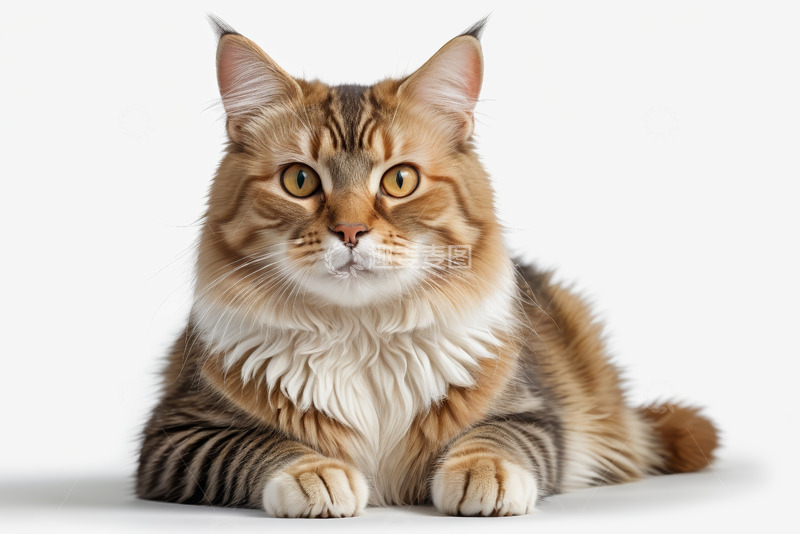 高清大图下载【趣麦麦图】趴着的长毛猫特写