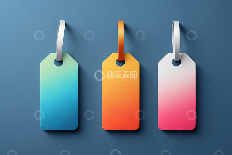 高清大图下载【趣麦麦图】三色渐变吊牌设计
