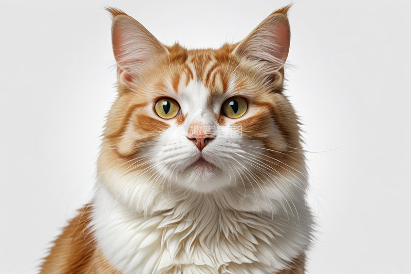 高清大图下载【趣麦麦图】橙白相间猫咪特写