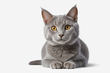 灰色猫咪正坐特写