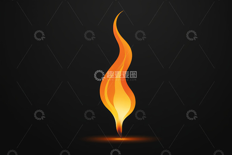 黑色背景上的火焰图案素材