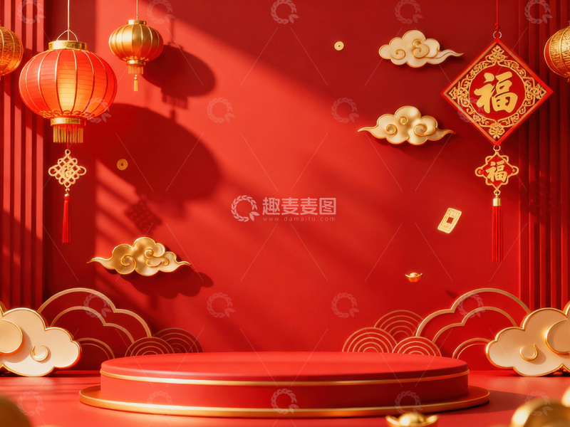 高清大图下载【趣麦麦图】新年元旦春节背景_普屏308