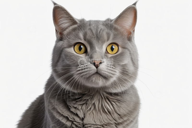 高清大图下载【趣麦麦图】灰色猫咪特写