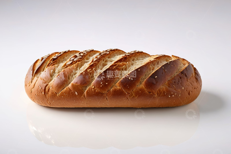 高清大图下载【趣麦麦图】美味长条形芝麻面包特写