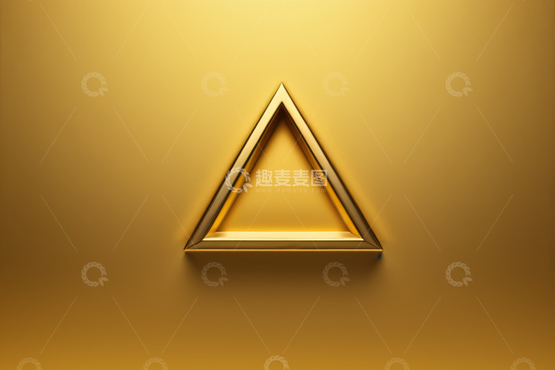 高清大图下载【趣麦麦图】金色背景上的立体三角形